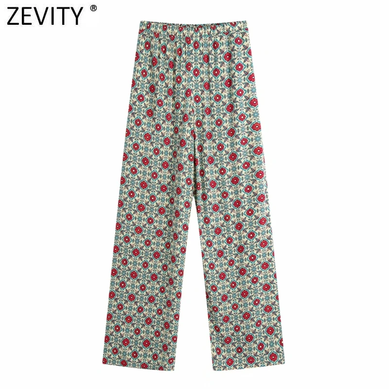 Женские прямые брюки Zevity, винтажные с цветочным принтом, с эластичной талией, повседневные летние длинные брюки, P1167
Женские прямые брюки Zevity, винтажные с цветочным принтом, с эластичной талией, повседневные летние длинные брюки, P1167