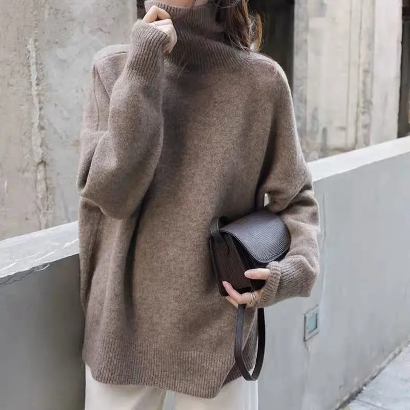 Knitted Turtleneck Women Sweater 2021 Autumn Winter Jumper Soft Warm Long Sleeve Top Female Clothing Knitwear Casual Streetwear
Knitted Turtleneck Women Sweater 2021 Autumn Winter Jumper Soft Warm Long Sleeve Top Female Clothing Knitwear Casual Streetwear