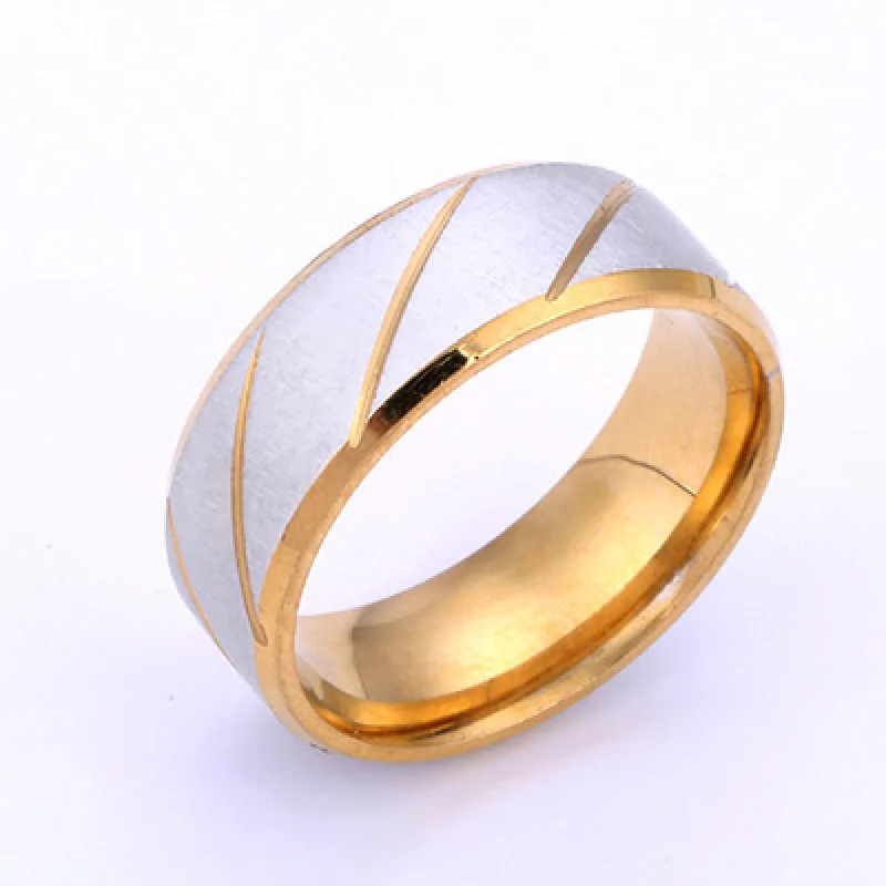 Модные мужские и женские кольца с золотым волнистым узором свадебное