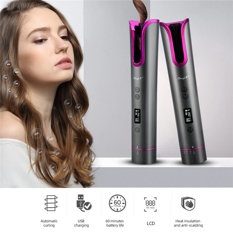 Cordless Automatic Curling Iron Usb Rechargeable Hair Curler Lcd Display Curly Machine Hair Waver Waves Roller Curl Styler
Cordless Automatic Curling Iron Usb Rechargeable Hair Curler Lcd Display Curly Machine Hair Waver Waves Roller Curl Styler