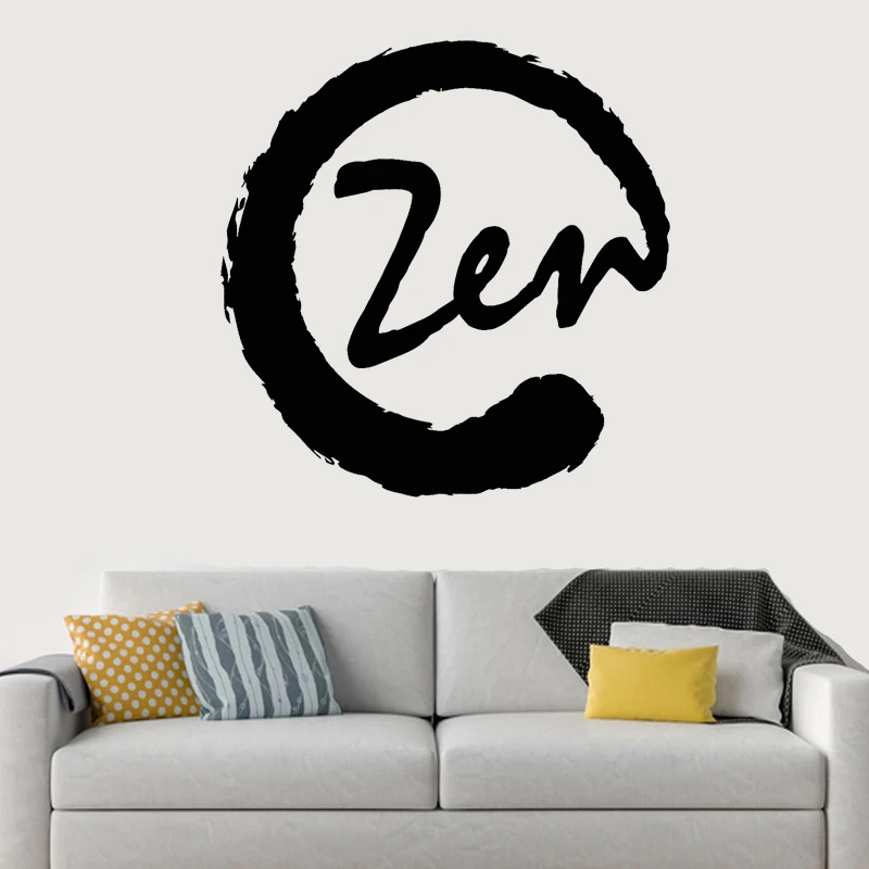 Круглая Настенная Наклейка для медитации наклейки Enso Zen равновесие азиатские