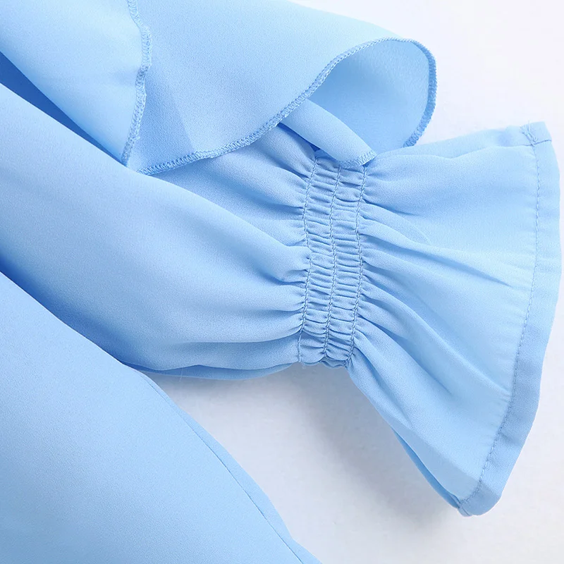 TRAF Women Vintage Fashion Ruffled Chiffon Blouses V Neck Long Sleeve Elegant Ladies Shirts Blusas Mujer Chic Tops 
TRAF Women Vintage Fashion Ruffled Chiffon Blouses V Neck Long Sleeve Elegant Ladies Shirts Blusas Mujer Chic Tops