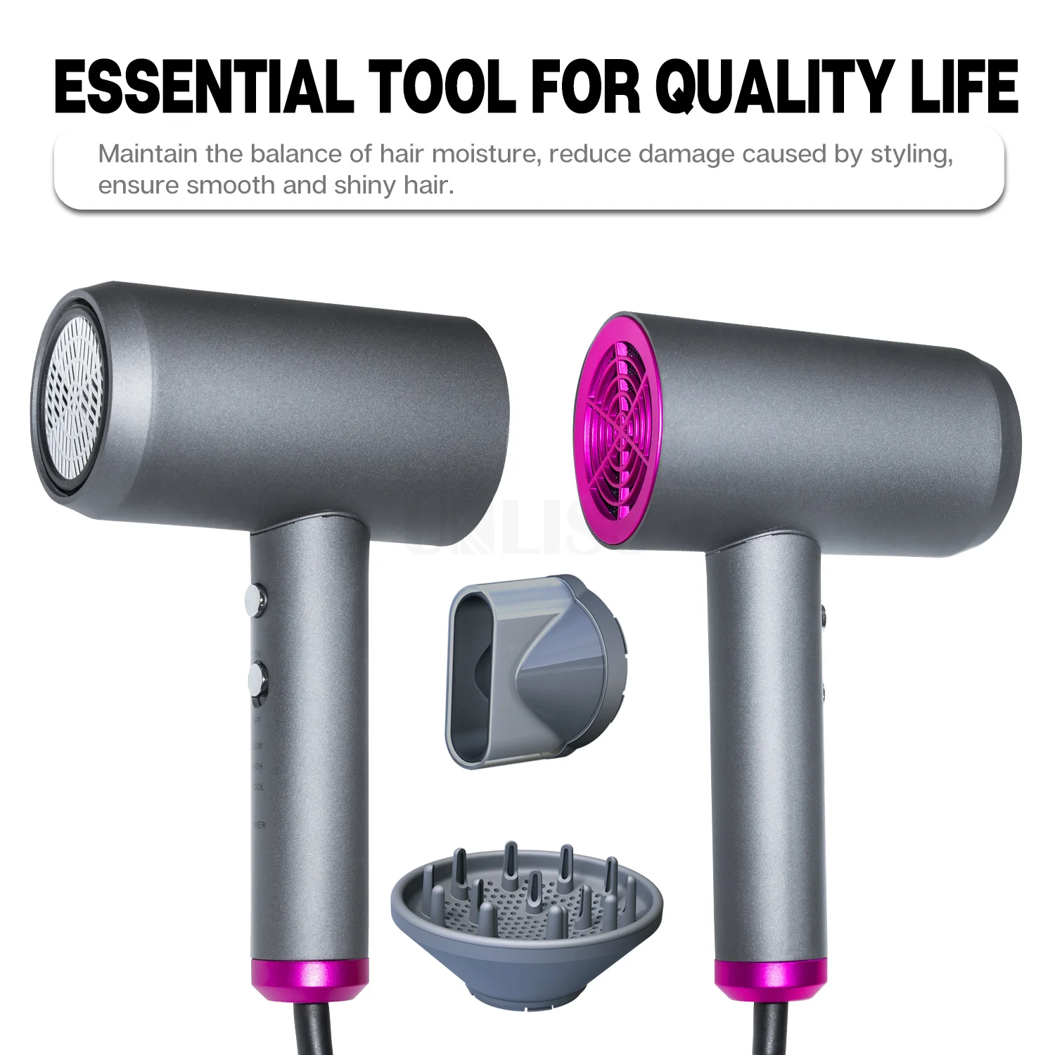 Professional Hair Dryer Electric Hair Blower 360 Rotating Nozzle 1800w Strong Wind Hairdryer Fasting Dry Negative Ionic Hot/Cold
Professional Hair Dryer Electric Hair Blower 360 Rotating Nozzle 1800w Strong Wind Hairdryer Fasting Dry Negative Ionic Hot/Cold