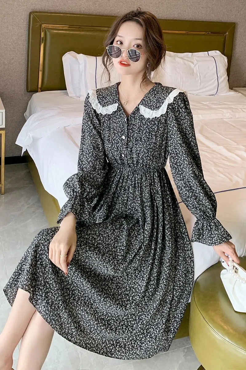 COIGARSAM French Style Patchwork Women dress New Spring Floral Print Lace Chiffon Dresses Black White 8215
COIGARSAM French Style Patchwork Women dress New Spring Floral Print Lace Chiffon Dresses Black White 8215