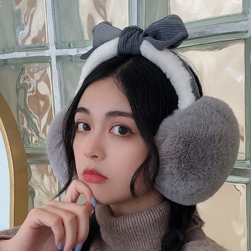 Women Winter Thicken Fluffy Plush Earmuffs Cute Sweet Bowknot Headband Outdoor Windproof Foldable Ear Warmers Covers
Women Winter Thicken Fluffy Plush Earmuffs Cute Sweet Bowknot Headband Outdoor Windproof Foldable Ear Warmers Covers