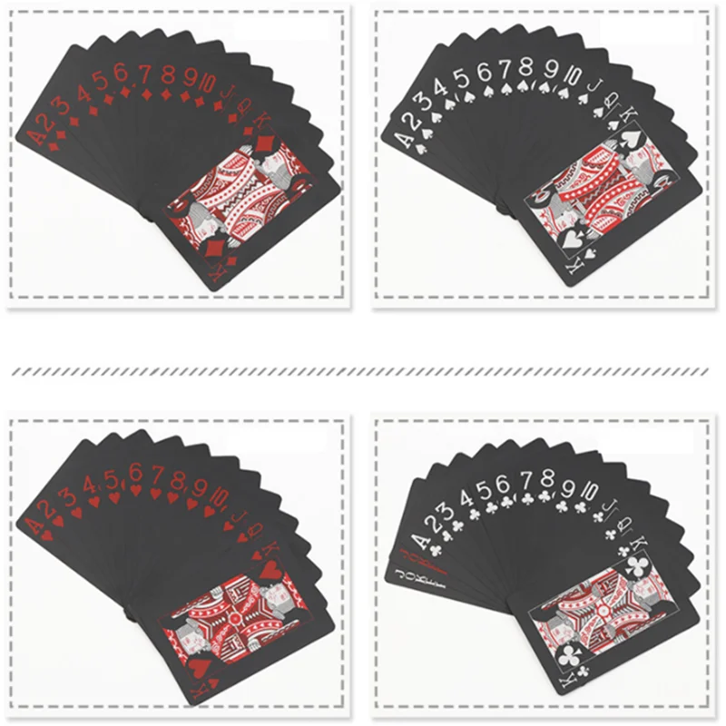 Black Playing Cards Set Waterproof Plastic Black Red Color Poker Card Classic Magic Tricks Tool Poker Games Gift Poker
Black Playing Cards Set Waterproof Plastic Black Red Color Poker Card Classic Magic Tricks Tool Poker Games Gift Poker