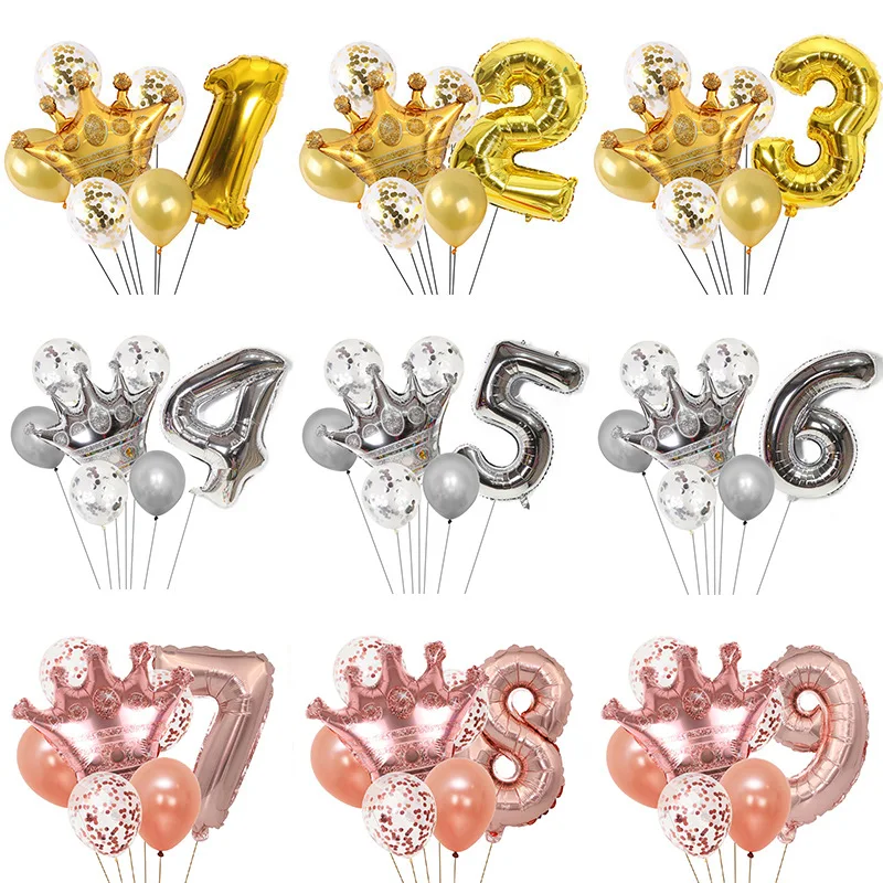 

32Inch Number Foil Balloon Helium Balloons Home Decor Gold Silver Digit Wedding Birthday Party Decoration For Baby Shower Globos
