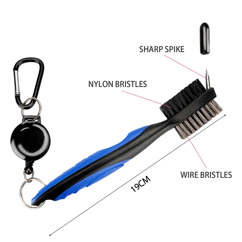 Golf Club Brush Club Putter Groove Cleaner Double Sided Golf Cleaning Tools Accessories with Retractable Zip-line Carabiner
Golf Club Brush Club Putter Groove Cleaner Double Sided Golf Cleaning Tools Accessories with Retractable Zip-line Carabiner