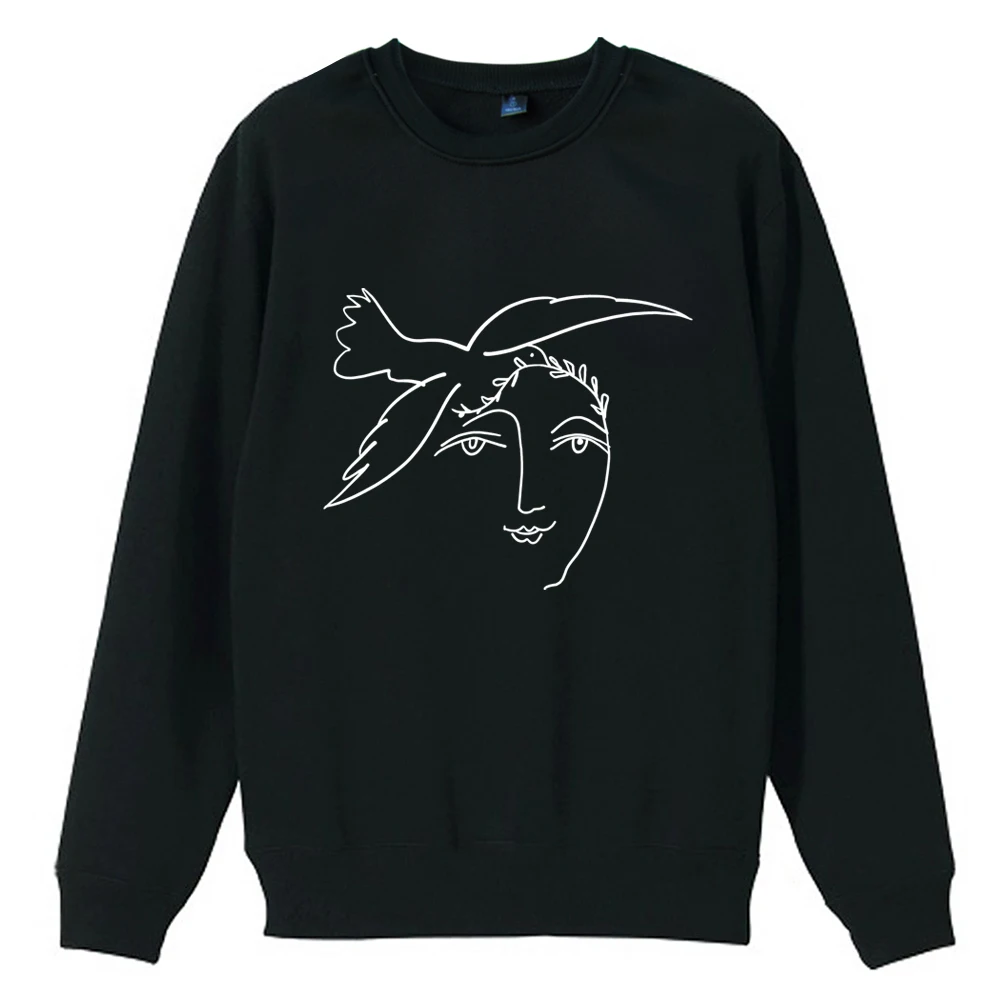 Свитшот женский с круглым вырезом, флисовый пуловер для подростков, с голубями, голубями, оливковыми листьями, Пикассо спокойствие, ZIIART 
Свитшот женский с круглым вырезом, флисовый пуловер для подростков, с голубями, голубями, оливковыми листьями, Пикассо спокойствие, ZIIART