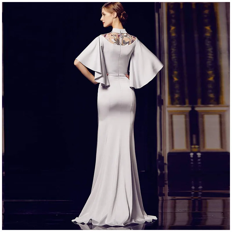 2021 Noble High Neck Mermaid Evening Dress Luxury Lace Embroidery Host Dress Robe De Soiree With Train Party Prom Evening Gown
2021 Noble High Neck Mermaid Evening Dress Luxury Lace Embroidery Host Dress Robe De Soiree With Train Party Prom Evening Gown
