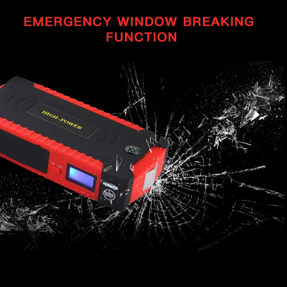 Portable Car Jump Starter 12000mAh 4 USB Ports Power Bank With Compass LED Flashlight Emergency Hammer
Portable Car Jump Starter 12000mAh 4 USB Ports Power Bank With Compass LED Flashlight Emergency Hammer