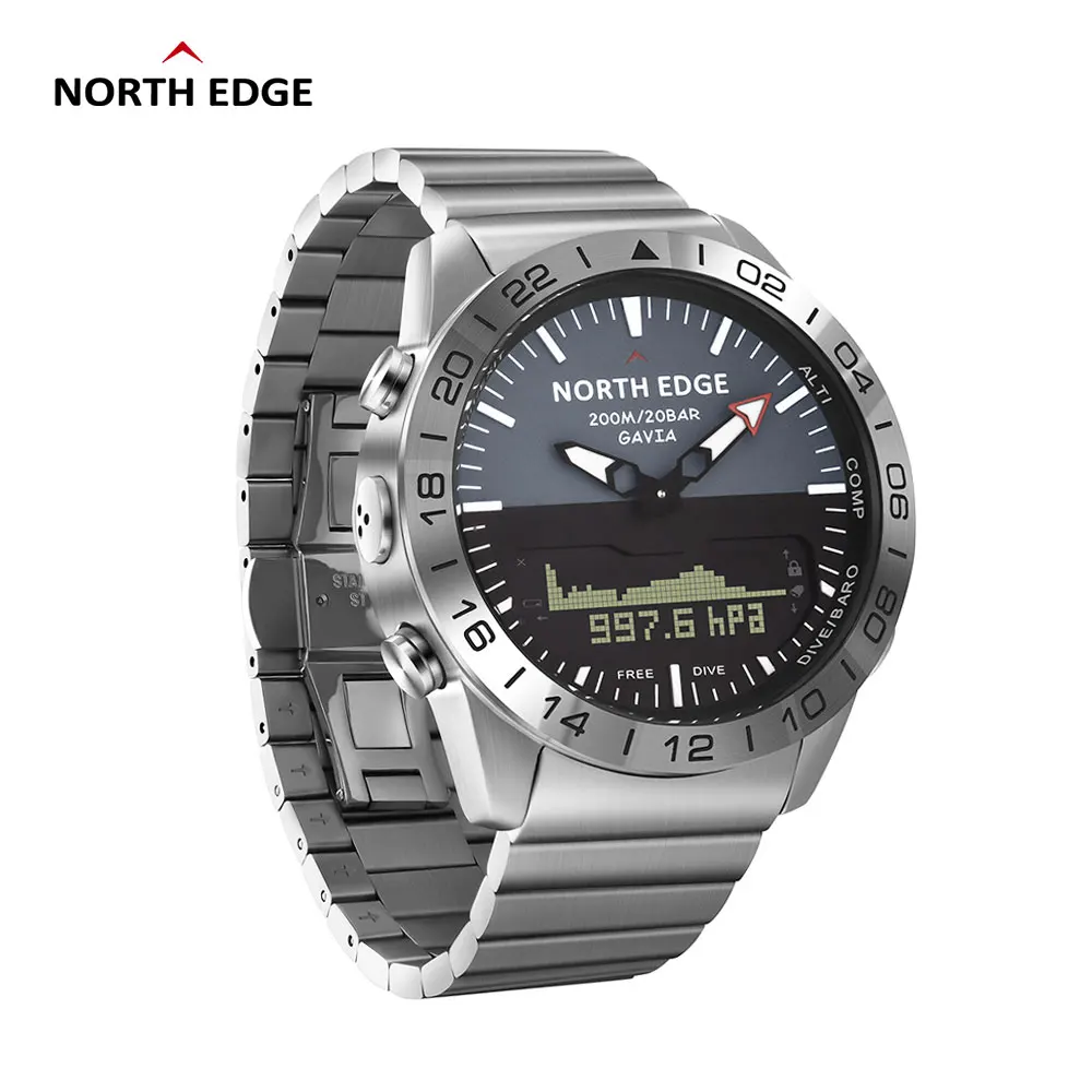 

Original North Edge GAVIA 2 Smart watch Men's Watches Waterproof 200m Altimeter Compass Dive Quartz Business Sports Watch