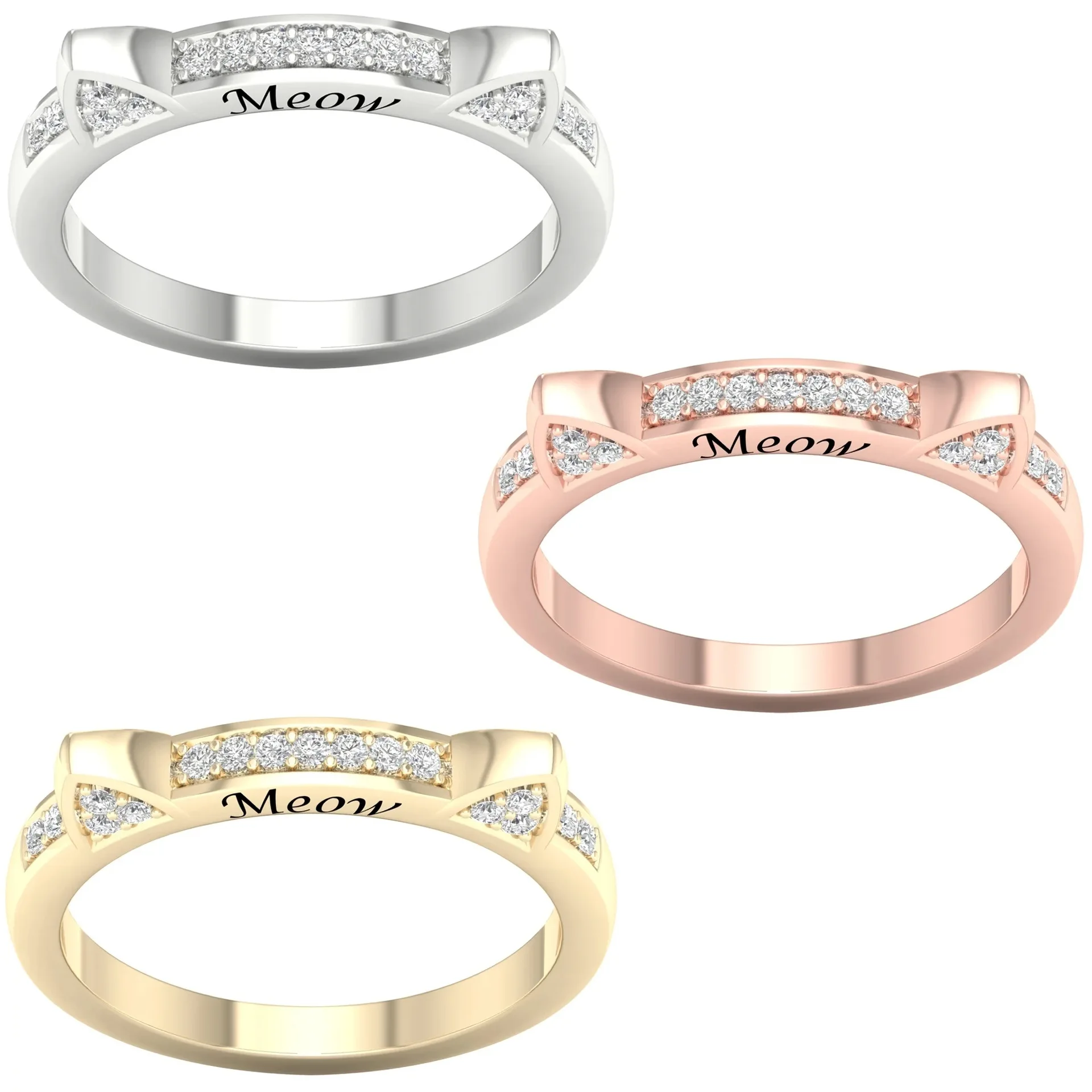 Gu Li New Female Ring Fashion Simple Inlaid White Rhinestone Three-color Cat Ring For Women Girls Popular Jewelry Direct Sales
Gu Li New Female Ring Fashion Simple Inlaid White Rhinestone Three-color Cat Ring For Women Girls Popular Jewelry Direct Sales