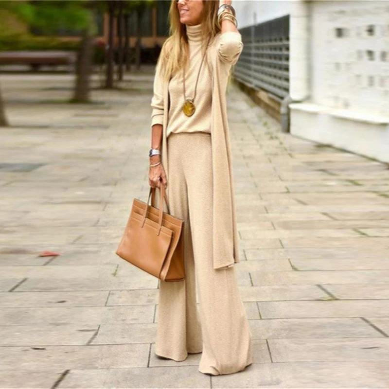 Winter Loose Warm Knitted Pajama Outfits Women Fashion Turtleneck Pullover And Pants Suits Autumn Simple Solid Lady Set Homewear
Winter Loose Warm Knitted Pajama Outfits Women Fashion Turtleneck Pullover And Pants Suits Autumn Simple Solid Lady Set Homewear