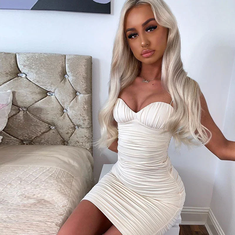 Club Party Ruched woman Dress sexy bodycon Spaghetti Strap mini Dresses 2021 spring summer Elegant white Vestidos women clothing
Club Party Ruched woman Dress sexy bodycon Spaghetti Strap mini Dresses 2021 spring summer Elegant white Vestidos women clothing