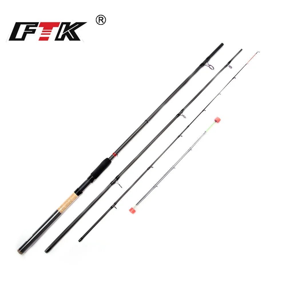 

FTK Fishing Rod 99% Carbon Feeder Rod 3 Section C.W 40-120G 3.3M 3.6M 3.9M With 3 Rod Tips Standard Baitcasting Lure Fishing
