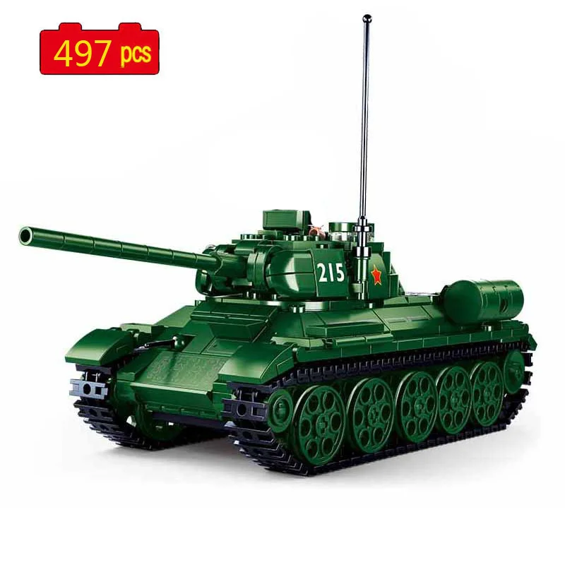 Military Series WWII Soviet T34/85 Medium Tank Soldier Weapon Accessories DIY Model Building Blocks Bricks Toys Gifts
Military Series WWII Soviet T34/85 Medium Tank Soldier Weapon Accessories DIY Model Building Blocks Bricks Toys Gifts