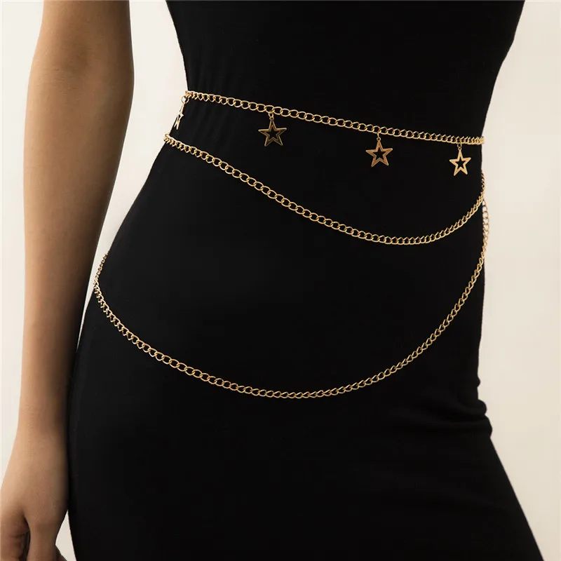 NEW Vintage Belly Chains Fashionable Punk Style Star Multilayer Body Chain Simple Metal Tassel Measuring Waist Chain Trinket
NEW Vintage Belly Chains Fashionable Punk Style Star Multilayer Body Chain Simple Metal Tassel Measuring Waist Chain Trinket