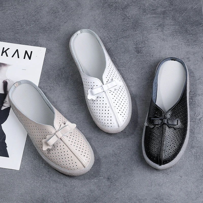 Weideng Flat Shoes Classic Women Bow Park Soft Bottom Breathable Antiskid Round Head Large Comfortable Summer Split Leather PU
Weideng Flat Shoes Classic Women Bow Park Soft Bottom Breathable Antiskid Round Head Large Comfortable Summer Split Leather PU