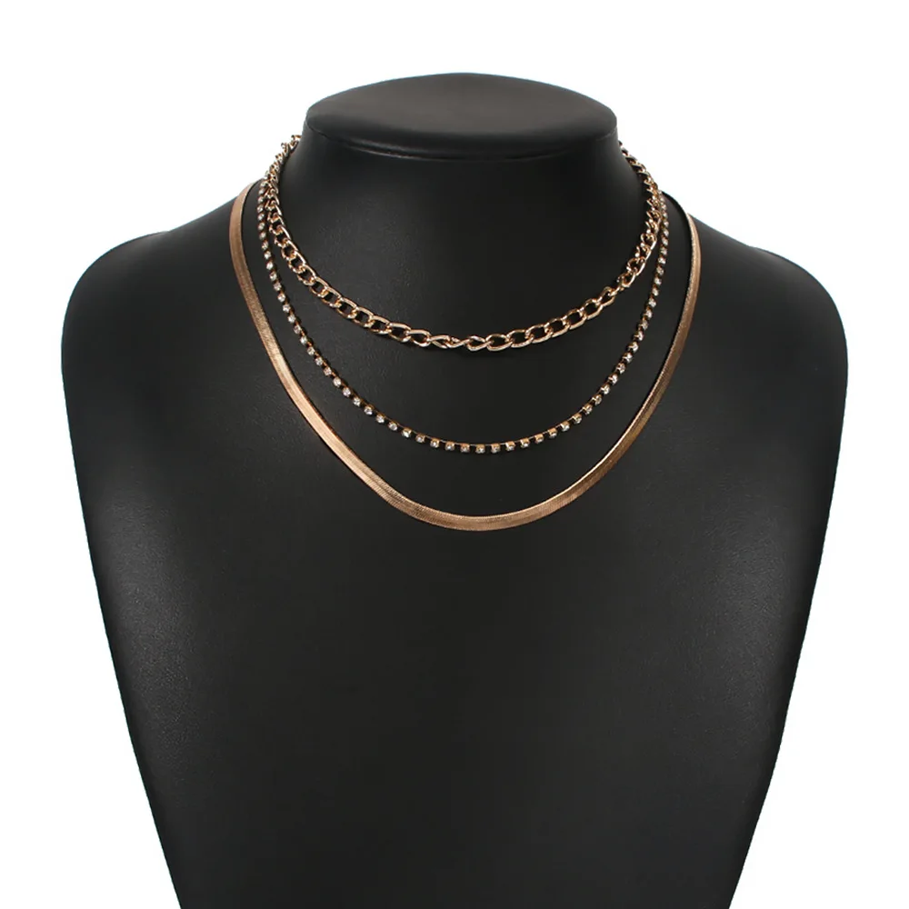 MD N7721 Necklace exquisite simple temperament Necklace female geometry multi-layer alloy inlaid with diamond clavicle chain
MD N7721 Necklace exquisite simple temperament Necklace female geometry multi-layer alloy inlaid with diamond clavicle chain