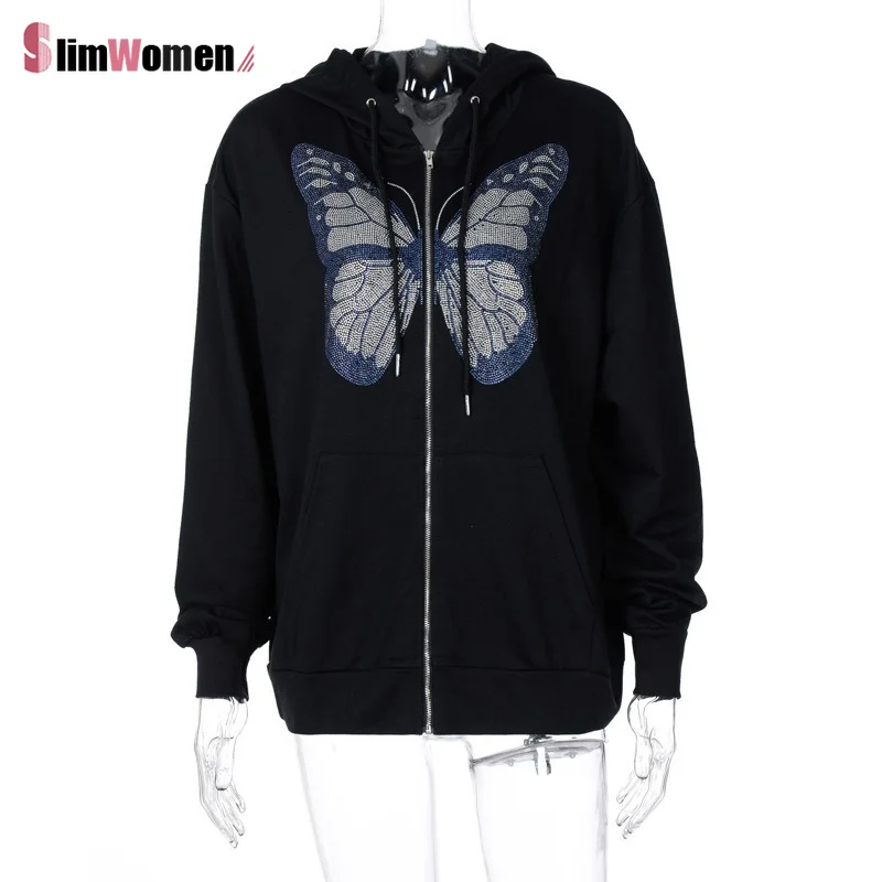 E-girl 90s Streetwear Diamond Grey Loose Long Jacket Autumn Sweatshirt Oversized Butterfly Graphic Rhinestone Zip Up Hoodies
E-girl 90s Streetwear Diamond Grey Loose Long Jacket Autumn Sweatshirt Oversized Butterfly Graphic Rhinestone Zip Up Hoodies