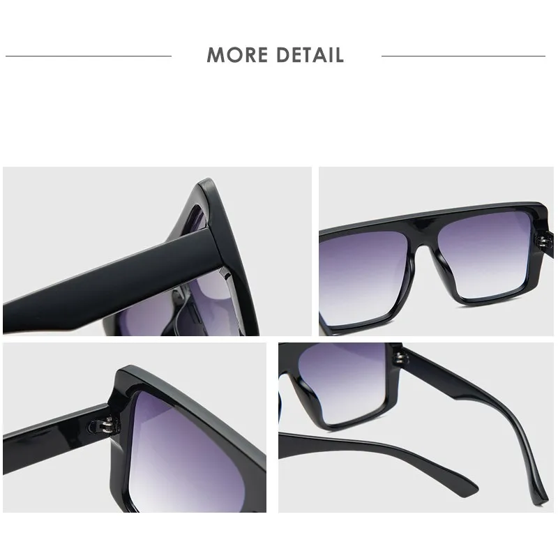 Oversized Square Sunglasses Women Big Frame Flat Top Vintage Luxury Sun Glasses For Female Mirror Shades Gradient Lens UV400
Oversized Square Sunglasses Women Big Frame Flat Top Vintage Luxury Sun Glasses For Female Mirror Shades Gradient Lens UV400