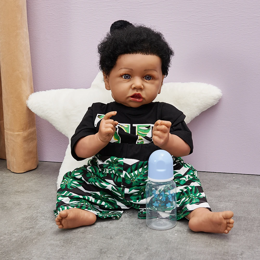 Hoomai Handmade Black skin Reborn Baby Dolls Soft Body For boy Kids Gift Best Playmates 
Hoomai Handmade Black skin Reborn Baby Dolls Soft Body For boy Kids Gift Best Playmates