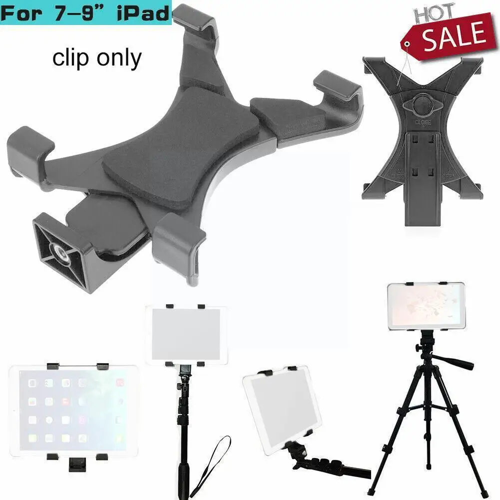 Universal Tablet Tripod Mount Clamp With 1/4"Thread Adapter For iPad 2/3/4/Air/Air2 /mini For Galaxy Tablet Phone Bracket H B7R1
Universal Tablet Tripod Mount Clamp With 1/4"Thread Adapter For iPad 2/3/4/Air/Air2 /mini For Galaxy Tablet Phone Bracket H B7R1