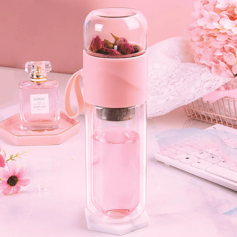 350ML High Quality Double Glass Water Bottle Girl Student Portable Creative Tea Separation Cup Mug Milk Gift Bottle for Water Wi
350ML High Quality Double Glass Water Bottle Girl Student Portable Creative Tea Separation Cup Mug Milk Gift Bottle for Water Wi