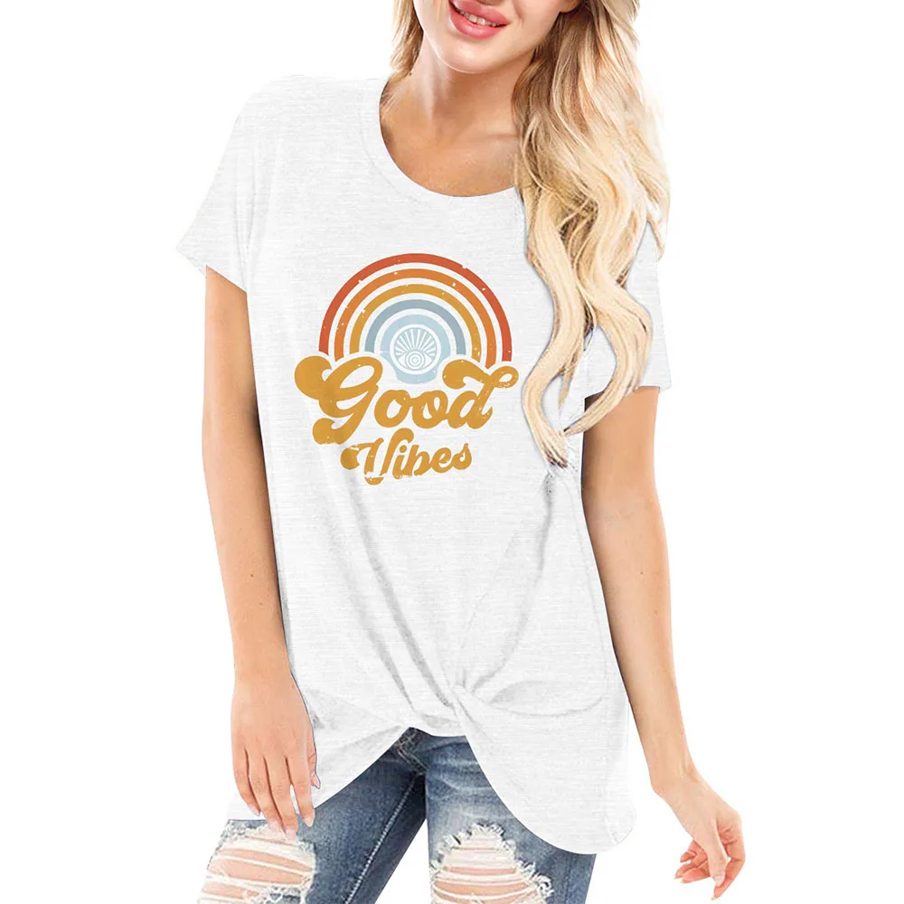 Summer Women T Shirt Fashion Print White Tops Women Short Sleeve O Neck Button Loose T Shirt Casual Tees 2021
Summer Women T Shirt Fashion Print White Tops Women Short Sleeve O Neck Button Loose T Shirt Casual Tees 2021