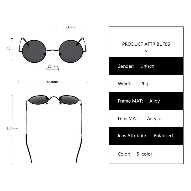 Retro Classic Vintage Round Classic Sunglasses Men Women Brand Designer Sun Glasses Women Metal Frame Black lens Eyewear Driving 
Retro Classic Vintage Round Classic Sunglasses Men Women Brand Designer Sun Glasses Women Metal Frame Black lens Eyewear Driving