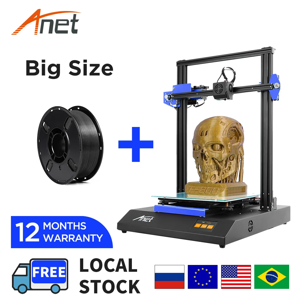 

Large Size 3D Printer Anet ET5X With 1KG PLA Auto Bed Leveling Filament Detecting Resume Printing Max Pring Size 300*300*400mm
