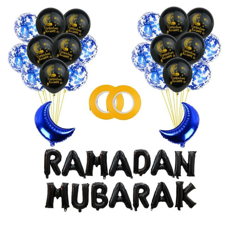SLMengGuo 36pcs Eid Mubarak Party Decoration Latex Balloon Ramadan Golden Silver Black RAMADAN MUBARAK Aluminum Foil Balloon Set
SLMengGuo 36pcs Eid Mubarak Party Decoration Latex Balloon Ramadan Golden Silver Black RAMADAN MUBARAK Aluminum Foil Balloon Set