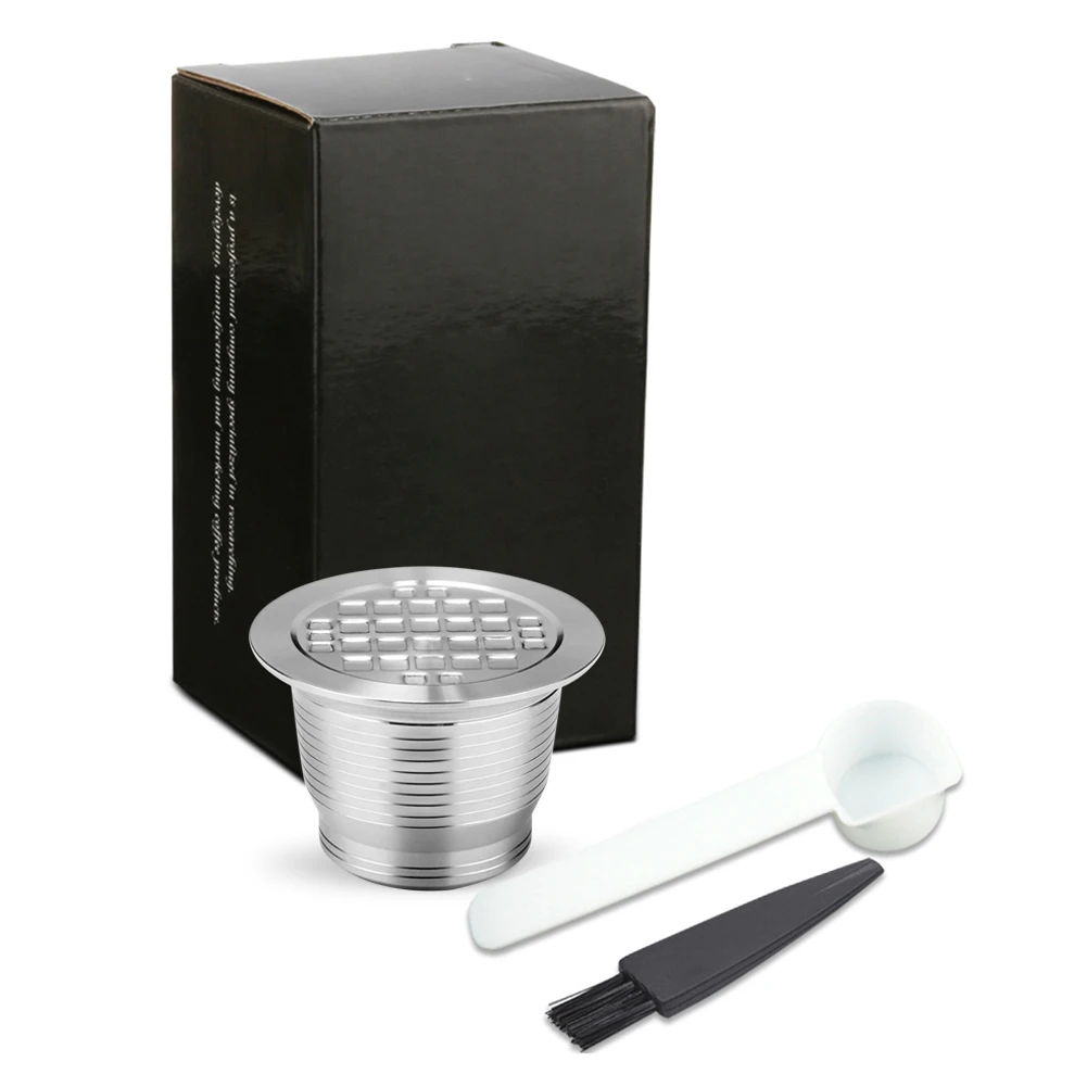 Stainless Steel Coffee Capsule Cup with Spoon Brush Refillable Coffee Greasy Square Hole Nestle Model Shell for Cafe
Stainless Steel Coffee Capsule Cup with Spoon Brush Refillable Coffee Greasy Square Hole Nestle Model Shell for Cafe