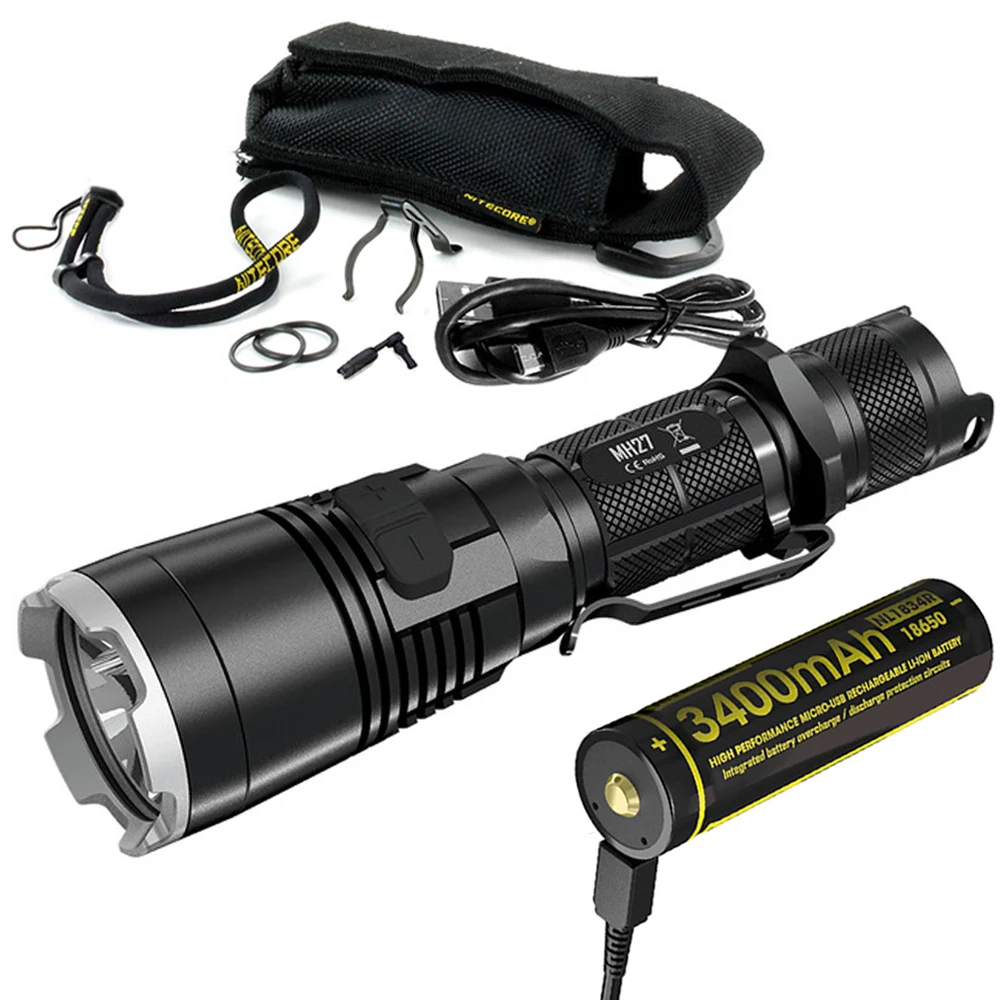 Фото Фонарик NITECORE MH27 с USB зарядкой светодиодный красный зеленый синий макс. 1000 лм 462