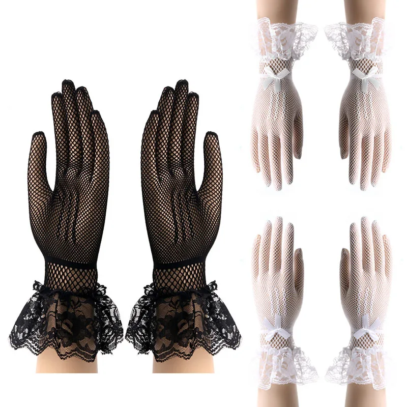 652F Elegant Ladies Short Lace Gloves New Sheer FishNet Black White Prom Party Gloves Female's Fashionable Soild Color Mitten
652F Elegant Ladies Short Lace Gloves New Sheer FishNet Black White Prom Party Gloves Female's Fashionable Soild Color Mitten