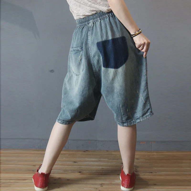 NINI WONDERLAND 2021 Summer New Loose Cotton Denim Short Jeans Women Patch Designs Vintage Knee Length Pants
NINI WONDERLAND 2021 Summer New Loose Cotton Denim Short Jeans Women Patch Designs Vintage Knee Length Pants