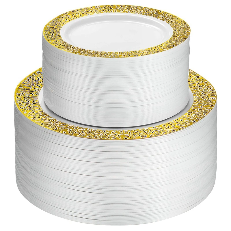 Gold Disposable Plastic Plates -Lace Design Wedding Party Plastic Plates,Gold Lace Plates Salad/Dessert Plates 25Pack
Gold Disposable Plastic Plates -Lace Design Wedding Party Plastic Plates,Gold Lace Plates Salad/Dessert Plates 25Pack