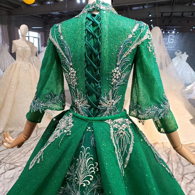 HTL1044 Evening dress long turtleneck three-quarter sleeves green lace up ball gown formal dress vestoidos de fiesta de noche
HTL1044 Evening dress long turtleneck three-quarter sleeves green lace up ball gown formal dress vestoidos de fiesta de noche