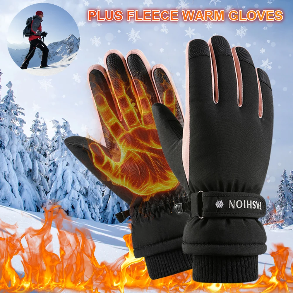 Gloves Winter Warm Fleece Lining Touch Screen Windproof Waterproof Full Finger Ski Fitness Riding Outdoor Sports Women
Gloves Winter Warm Fleece Lining Touch Screen Windproof Waterproof Full Finger Ski Fitness Riding Outdoor Sports Women