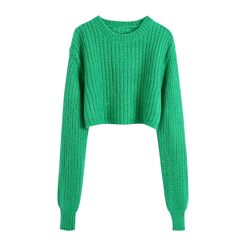 TRAF Women 2021 Fashion Soft Touch Green Knit Cropped Sweater Vintage Round Neck Lantern Sleeve Female Pullovers Streetwear
TRAF Women 2021 Fashion Soft Touch Green Knit Cropped Sweater Vintage Round Neck Lantern Sleeve Female Pullovers Streetwear