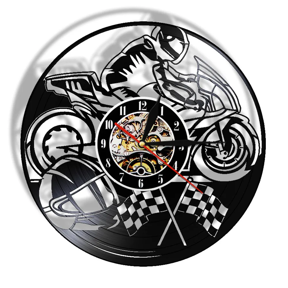 Motorcycle Vinyl Record Wall Clock Motorbike Decorative Clock Motorcyclist Racer Riders Gift Home Art Modern Wall Hanging Decor 
Motorcycle Vinyl Record Wall Clock Motorbike Decorative Clock Motorcyclist Racer Riders Gift Home Art Modern Wall Hanging Decor