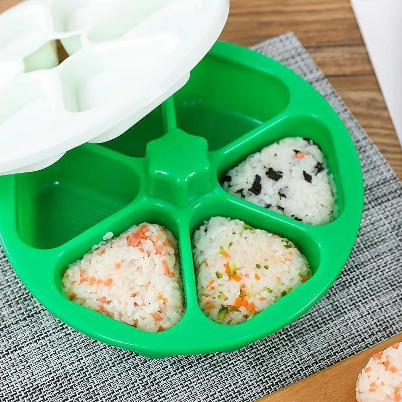 Six In One Triangle Rice Ball Bento Box Making Seaweed Package Rice Tool Sushi Mold 
Six In One Triangle Rice Ball Bento Box Making Seaweed Package Rice Tool Sushi Mold