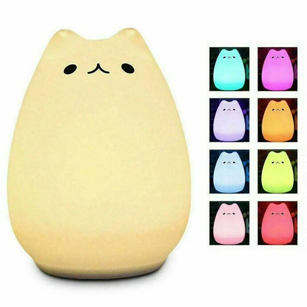 LED Night Light Silicone Touch Sensor 7 Color Light Night Big Cat Table Lamp Light for Room Baby Bedroom Home Light Decoration
LED Night Light Silicone Touch Sensor 7 Color Light Night Big Cat Table Lamp Light for Room Baby Bedroom Home Light Decoration