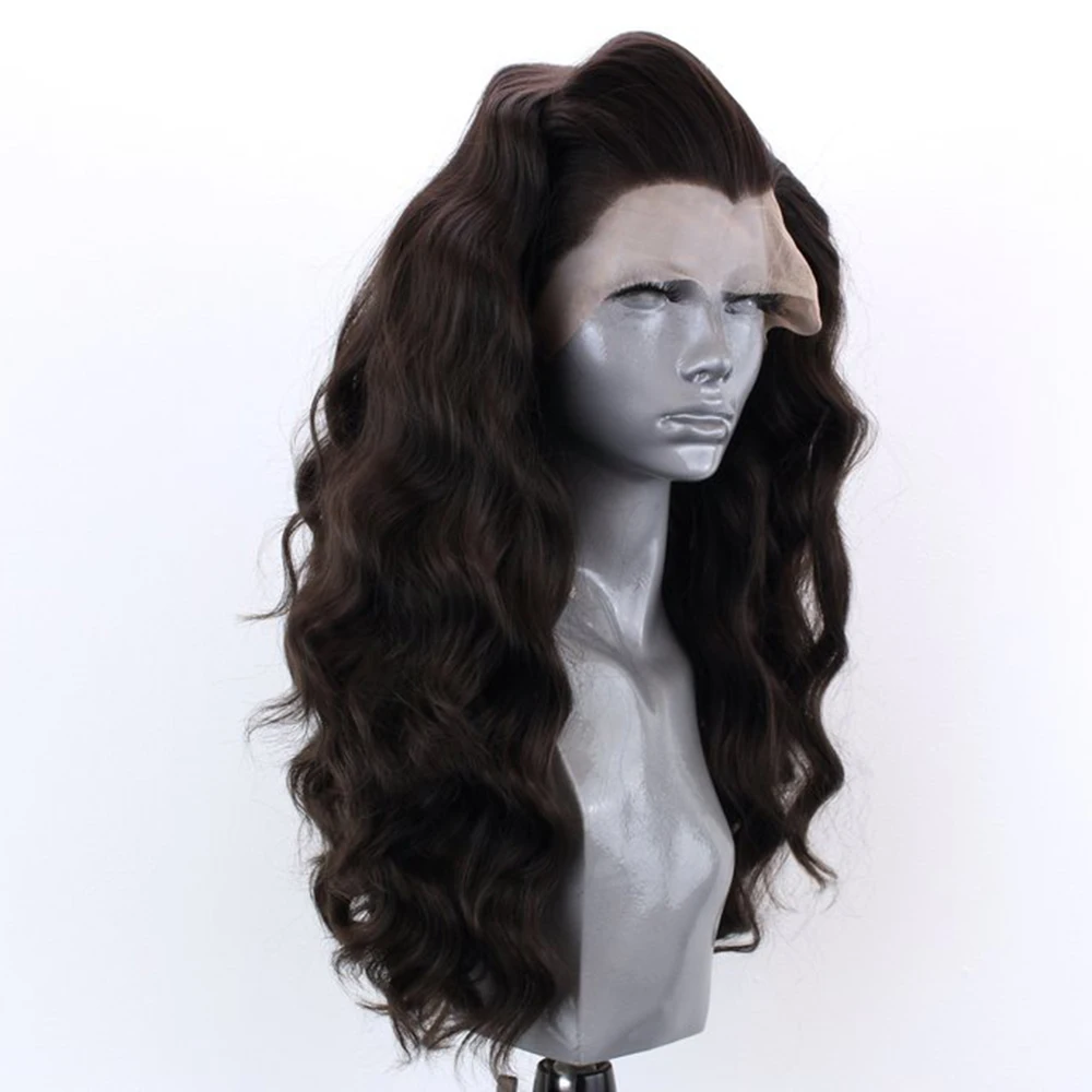 Charisma Body Wave Lace Front Wig Dark Brown Syntehtic Wigs for Black Women Natural Hairline Cospaly | Шиньоны и парики