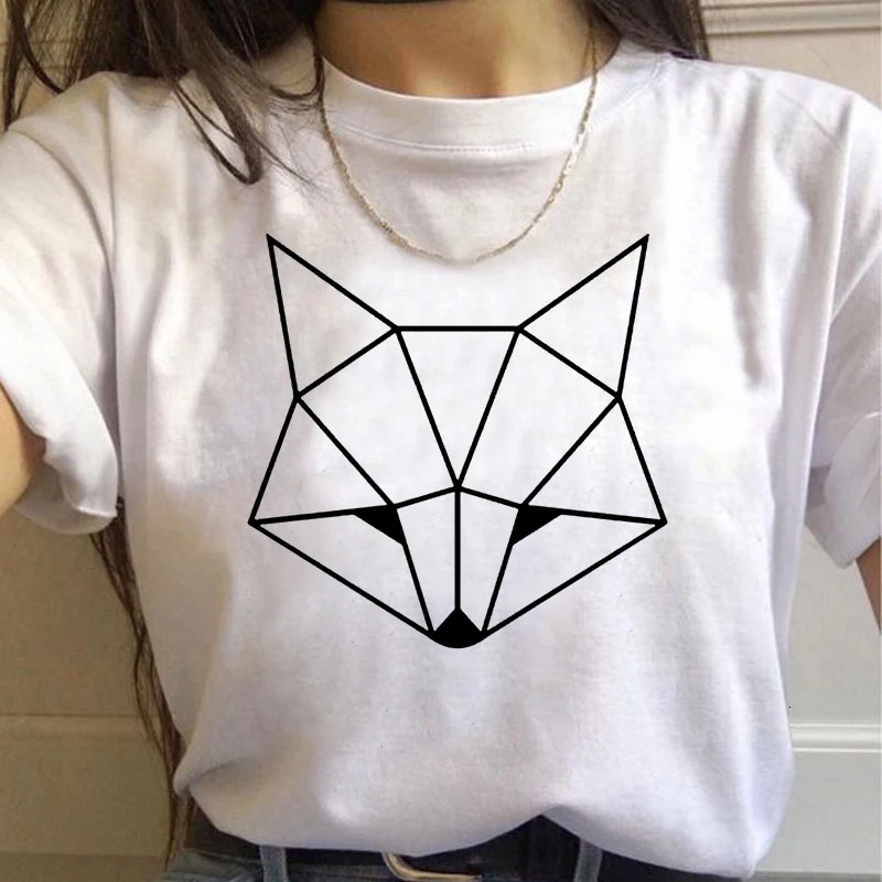 Geometric fox Print Women tshirt Casual Funny t shirt Gift Lady Yong Girl Top Tee Harajuku T Shirt Korean Tops Kawaii Streetwear
Geometric fox Print Women tshirt Casual Funny t shirt Gift Lady Yong Girl Top Tee Harajuku T Shirt Korean Tops Kawaii Streetwear