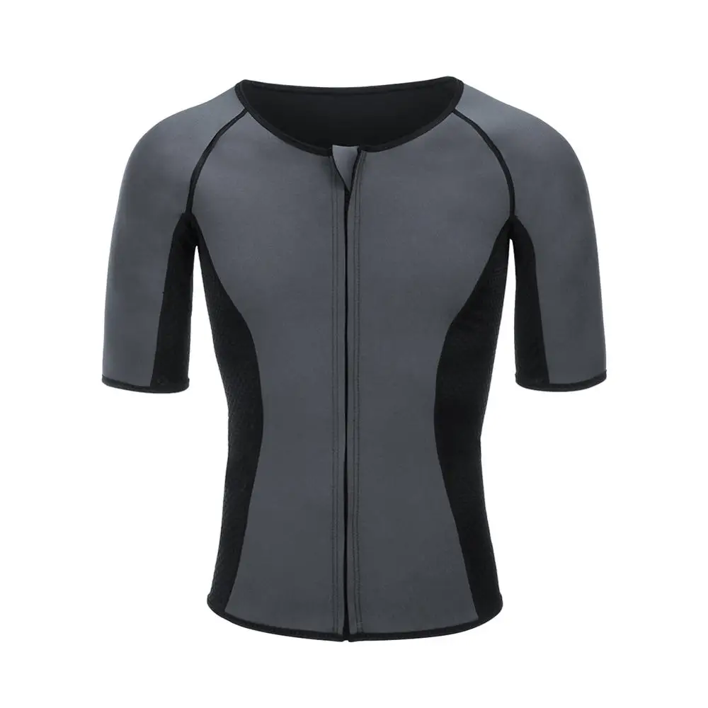 Corset Secret Men Neoprene Breathable Zipper Top Short Sleeve Enahncer Tummy Control Body Shaper Slimming Waist Trainer Cincher | Мужская