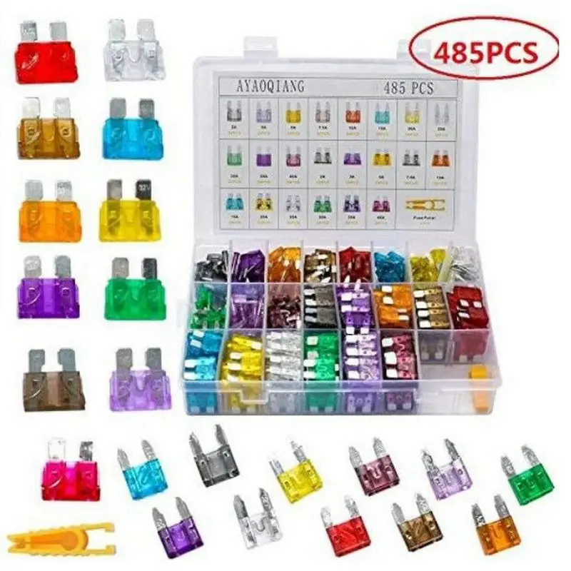 272pcs 485pcs Car Fuses Box Set 2A 3A 5A 10A 15A 20A 25A 30A 35A Amp with Box Clip Assortment Auto Blade Type Fuse Set Truck
272pcs 485pcs Car Fuses Box Set 2A 3A 5A 10A 15A 20A 25A 30A 35A Amp with Box Clip Assortment Auto Blade Type Fuse Set Truck
