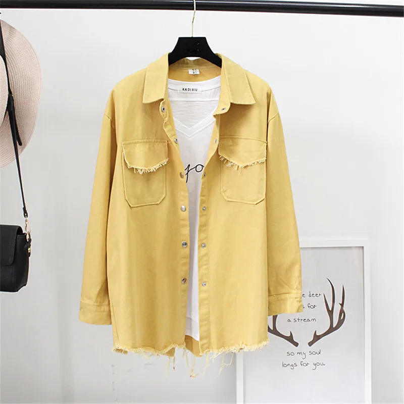 Spring Autumn Denim Shirt Women Fashion Pocket Long Hairy edges Shirts Casual Long Sleeve Jeans Shirt Loose Ladies Blouses H372
Spring Autumn Denim Shirt Women Fashion Pocket Long Hairy edges Shirts Casual Long Sleeve Jeans Shirt Loose Ladies Blouses H372