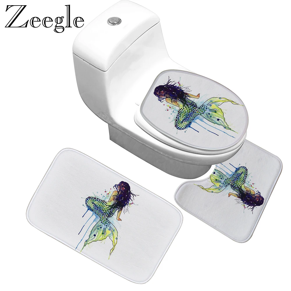 Zeegle Европы Стиль коврик для ванной комнаты Набор Non-slip Ванная комната туалет